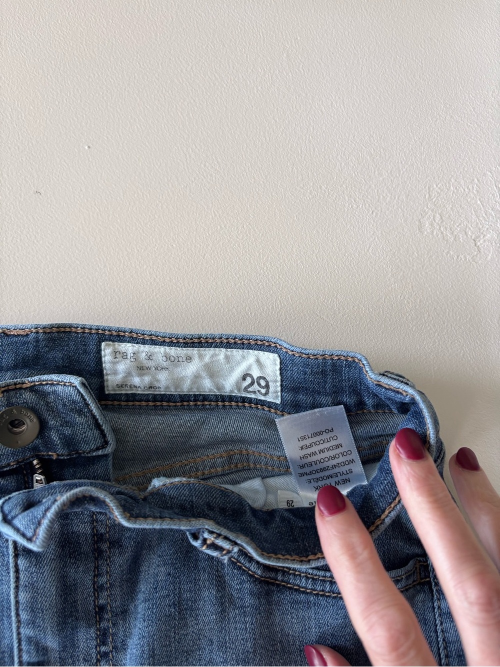 rag & bone High-Rise Blue Denim Jeans